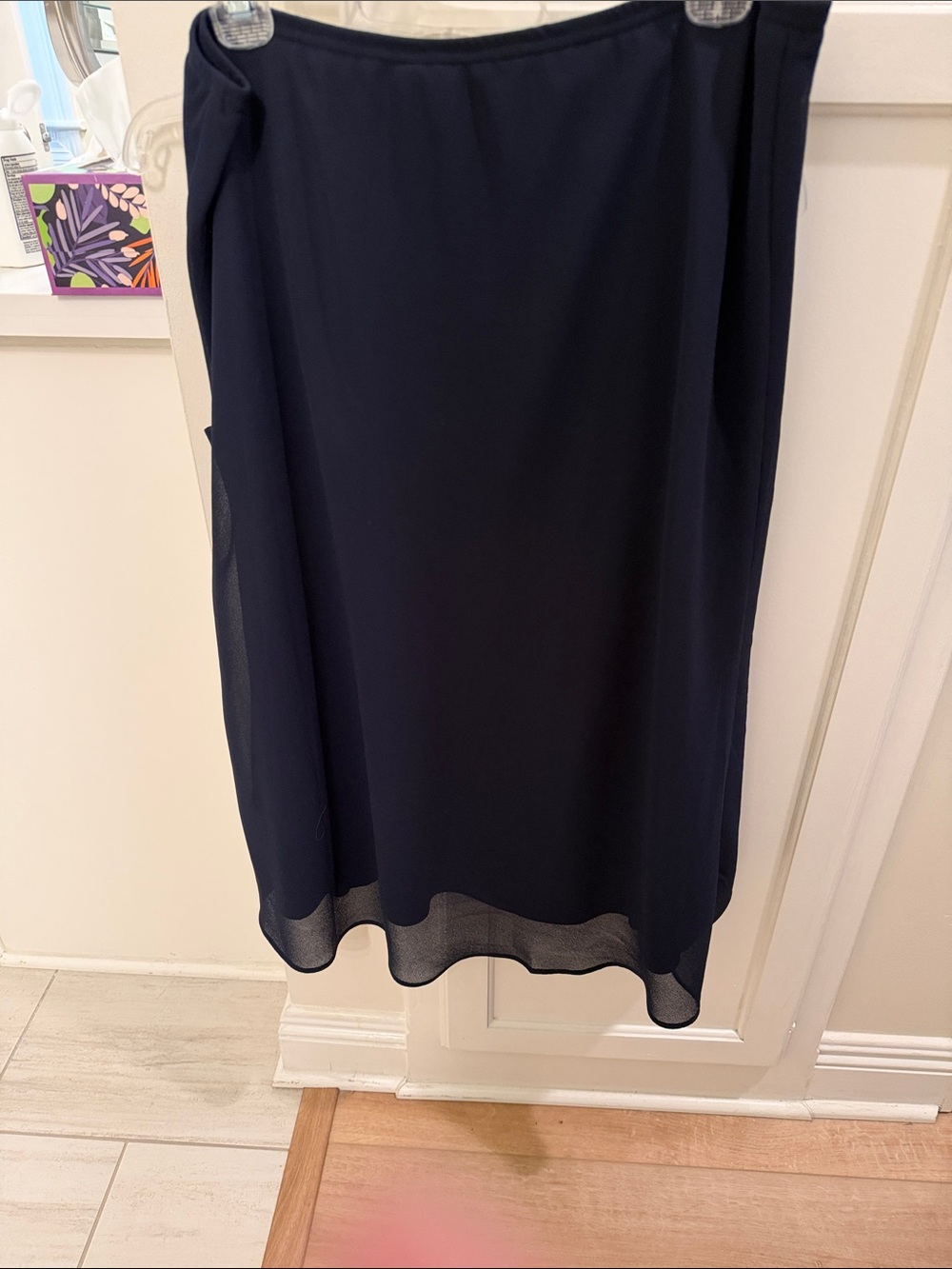 Vintage Navy Layered Cowl Neck Two Piece Midi Dress with Beaded Detail - Picture 10 of 10